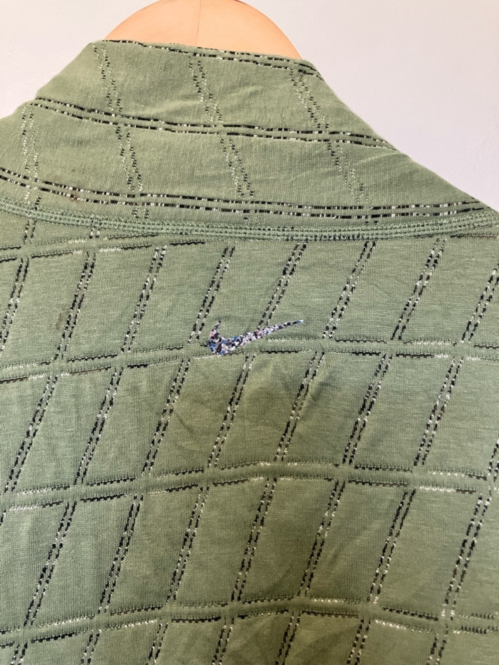 Nike Yoga Fit Reversible Olive Green Tie-Waist Therma fit Luxe Jacquard Kimono - Picture 6 of 11